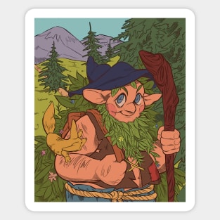 Druid in the forest Sticker